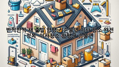✨ 반짝반짝 새 출발! 함평군 손불면 이사 청소 완전 정복 ✨ #이사청소 #함평군 #손불면