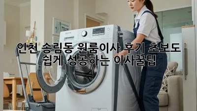 인천 송림동 원룸이사 후기: 초보도 쉽게 성공하는 이사꿀팁!